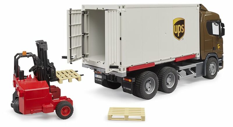 SCANIA SUPER 560R CAMION LOGISTICO UPS CON TORO TRANSPORTABLE BRUDER 03582 - Imagen 3