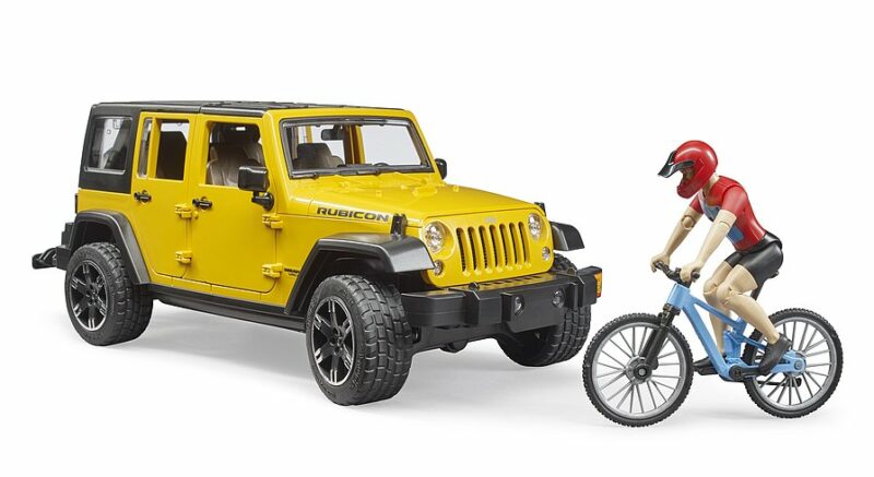 JEEP WRANGLER RUBICON TODOTERRENO CON BICICLETA + CICLISTA BRUDER 02543 - Imagen 3