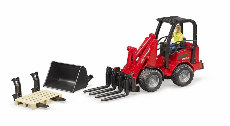 SCHAFFER 2630 CARGADORA COMPACTA + ACCESORIOS BRUDER 02191 - Imagen 3