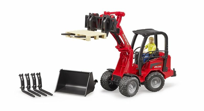 SCHAFFER 2630 CARGADORA COMPACTA + ACCESORIOS BRUDER 02191 - Imagen 2