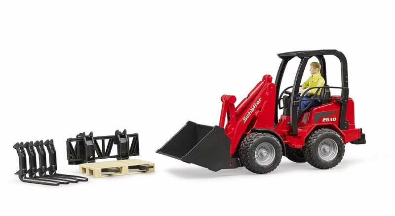 SCHAFFER 2630 CARGADORA COMPACTA + ACCESORIOS BRUDER 02191