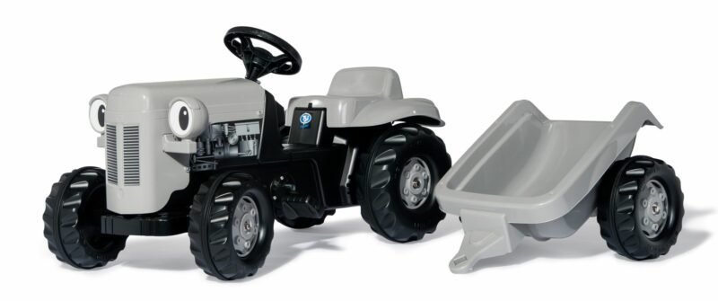 LITTLE GREY FERGIE CON REMOLQUE ROLLY KID TRACTOR A PEDALES ROLLY TOYS 014941
