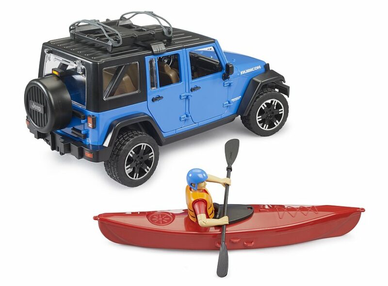 JEEP WRANGLER RUBICON + KAYAK + BWORLD KAYAKISTA BRUDER 02529 - Imagen 4