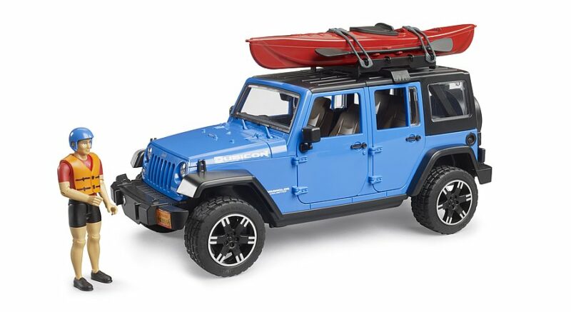 JEEP WRANGLER RUBICON + KAYAK + BWORLD KAYAKISTA BRUDER 02529