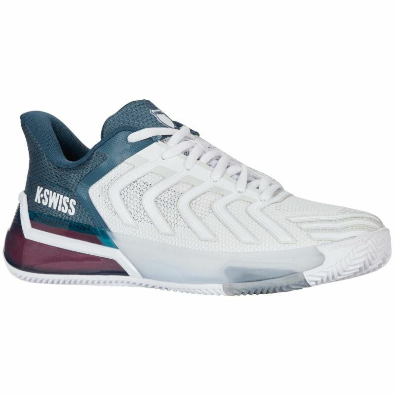 ULTRA SHOT 4 CLAY BLANCAS / AZUL NEON ZAPATILLAS K-SWISS 04438 - Imagen 2