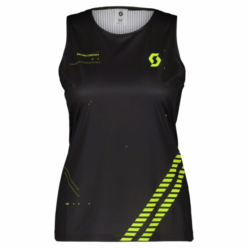 WS RC RUN NEGRA / AMARILLA CAMISETA DE TIRANTES (Sin Mangas) CHICA SCOTT RUNNING 414380